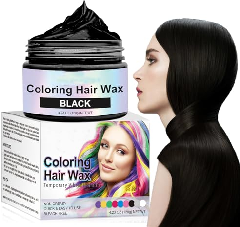 Schwarzes Haarwachs, temporäre schwarze Haarsprayfarbe, waschbares schwarzes Haarspray, Instant-Haarfärbemittel, natürliche Haarfarbe, Styling-Haarton für Männer, Frauen, Party (Schwarzes, 1)