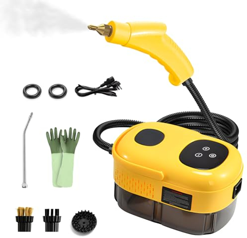 Vaporeta de Mano, 2500W Vaporeta Limpieza Hogar, 1100ml Limpiador de Vapor, Vaporeta con 6 Marchas, Steam Cleaner con 5 Accesorios, 3Bar Vaporeta Limpieza Sofá para Baño/Cocina/Suelos/Ventanas/Coche