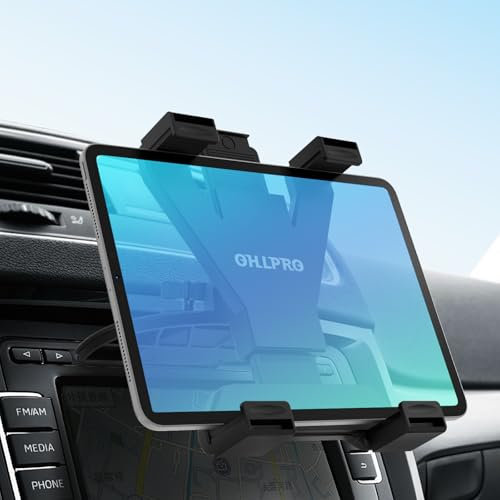 OHLPRO Tablet Halterung für Auto CD-Schlitz, Universelle iPad Halterung für 7-11 Zoll Tablets, CD-Schlitz Tablet Halter für Navigation & Unterhaltung, Stabil & Einstellbar