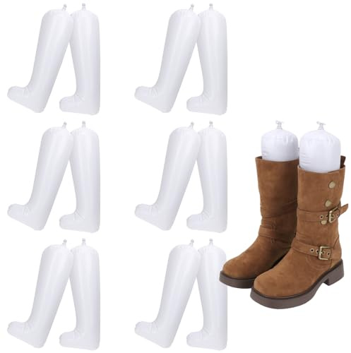 kilofly 12 Inflatable Boot Shapers Stretchers [Set of 3/6 Pairs] White