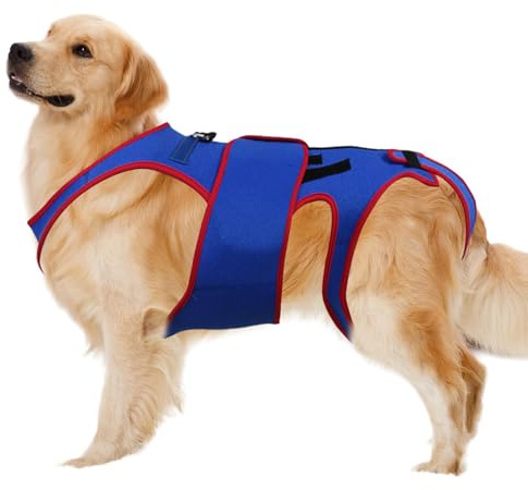 Ropa de rehabilitación para perros - Clip de cadera para perros, soporte trasero para perros | Ropa quirúrgica de recuperación, chaleco calmante de ansiedad, anillo en D y tira reflectante Back