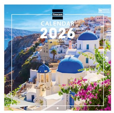 Finocam - Calendario da parete 2026 30x30 Layout mensile Gennaio - Dicembre 2026 + Sett. - Dic. 2025 (4 mesi) ridotto | Calendario 2026 | Immagini Charming - Internazionale