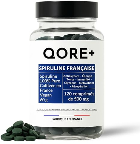 Spiruline Française en Comprimés 60g – Vitalité, Immunité, Fer, Protéines – 20% Phycocyanine – Énergie Naturelle – Séchage à Froid – Sans Métaux Lourds – Vegan – Fabriqué en France - Cure 20 jours