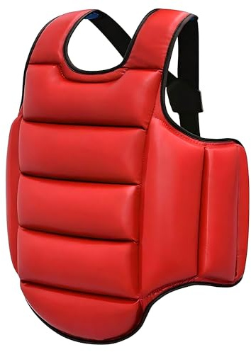 Lengender Taekwondo Karate Reversibile Chest Protector Guard Armour Bambini Gilet Sparring Martiaux Sanda (rosso, 120-140cm)