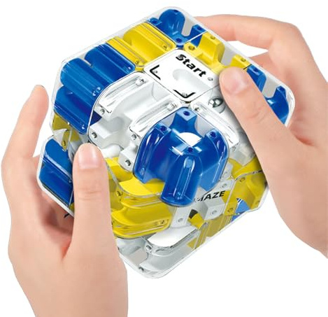 Labyrinth 3D Puzzl Maze Cube, Kugel Labyrinth Würfel Mit Rollenden Kugeln, Interaktives Ball Labyrinths Denkspiel Für Kinder Geburtstage Und Gehirntraining 6,9 cm