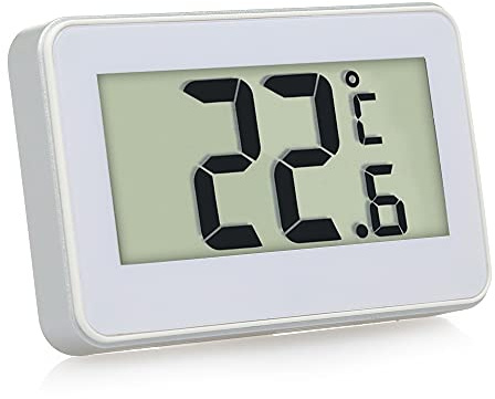 Hztyyier Digital LCD-kylskåpstermometer med Justerbart Stativ och Magnet för Hemmabruk, Mäter -4 Till 140 Fahrenheit, Frostvarning och Lättläst Display