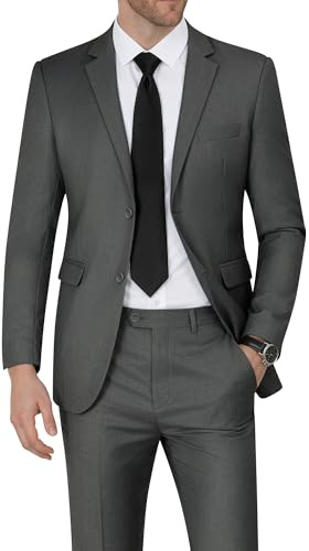 WEEN CHARM Men's Suits Slim Fit 2 Piece Wedding Tuxedo Two Button Groom Prom Party Solid Tux Blazer Pants Set