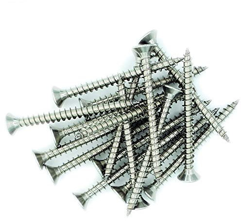 No.4 x 2 (3mm x 50mm) Pozi Countersunk Chipboard Screw - Stainless Steel (A2) (Pack of 20)