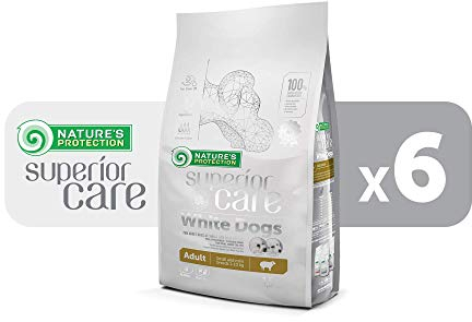 Nature's Protection Superior Care Hundetrockenfutter für Ausgewachsene Hunde Aller Kleiner und Mini Rassen Fell der Hellen Farbe (Malteser, Bichon Frisé) I Lamm I, 6 Packungen à 1,5kg