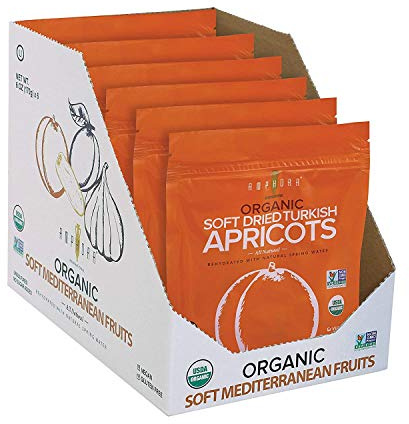Amphora Soft Dried All Natural Organic Turkish Apricot Healthy Snack Fruits Vegan Kosher Gluten Free 6 Oz Each (Pack of 6)