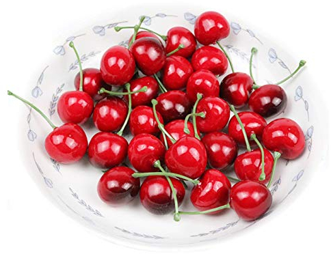 50 Pcs Fake Cherry Artificial Fruits Model Fruit Vase Filler Food Toy Fruit Model Photography for Christmas Party & Room Decoration