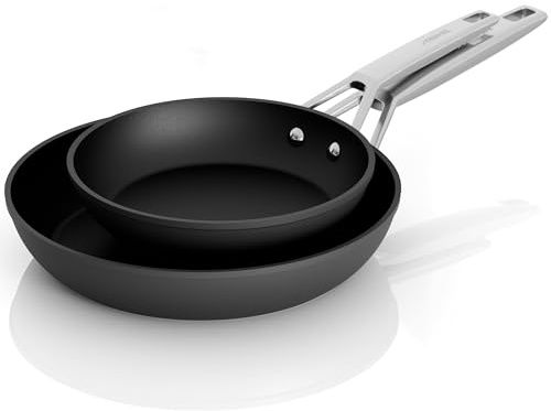 MsMk 8 inch and 10 inch Non Stick Frying Pans, Burnt also Nonstick Frying Pan Set, PFOA Free Non-Toxic, Scratch-resistant, Oven-Safe, Induction Ready, Compatible with All Cooktops