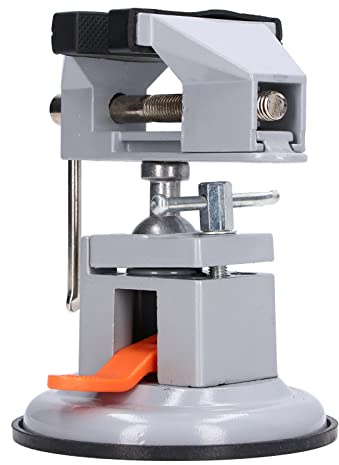 Mini Bench Vise 360 Degree Universal Rotating Square Workbench Clamp with Suction Cup Base, for DIY Repairs, Modelling, Gluing, Crafting