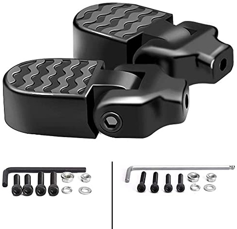 1 Pair Mini Bicycle Rear Pedals Aluminium Alloy Folding Foot Rest Bike Pegs Non-Slip Foot Pedal Rear Pedal Quick Release Shaft Installation Foot Post for Mountain Bike, Foldable Bicycle