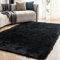 OMERAI Großer Wohnzimmer Teppich - Super Weicher Schlafzimmer Teppich, Waschbar, Antirutsch, Kunstpelz (Schwarz, 120 * 180cm)