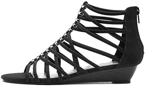 Lilley Sabrina Womens Black Wedge Strappy Sandal - Size 5 UK - Black