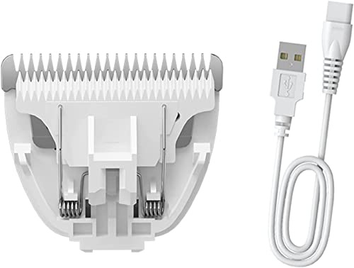 Blade Replacement & Charged Cable for Pet Hair Trimmers | 1 Replacement R-Sharped Ceramic Blade & 1 Replacement Cable for Dog Grooming Clippers