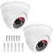 QWORK® Set de 2 Cámaras de Vigilancia Falsas con Luz LED Roja Parpadeante para Seguridad