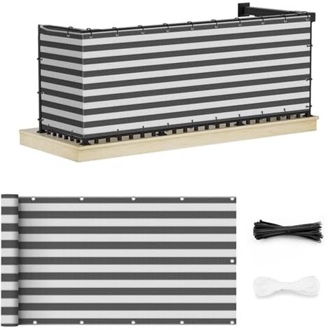 XILYZMO Heavy Duty Residenziale Paravento Recinzione Privacy Blocco, Maglia Schermante Copertura Ringhiera, Pannello Recinzione Temporaneo Portico Recinzione(1.7x4m)