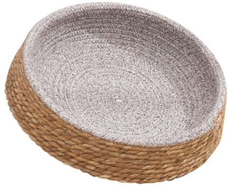 Levemolo Woven Round Cat Sleeping Bed and Dog Nest Natural Wicker Material Small Size Warm Pet House Suitable for Cats and Small Dogs