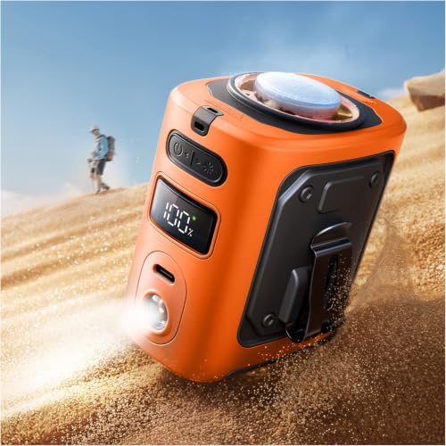 MUXNW Waist Clip Fan,100‑Speed 14000RPM,8000mAh, Orange