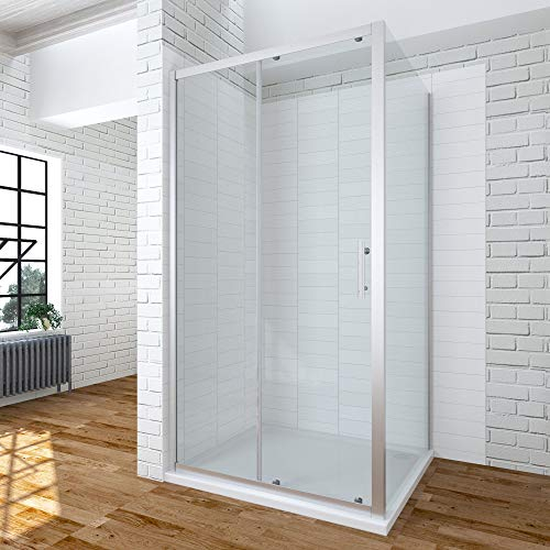 YAKE Duschtür faltbar 100 x 195 cm Nischentür dusche Duschabtrennung Falttür aus 6mm ESG Sicherheitsglas mit Nanobeschichtung Badezimmer Nischenfalttür Drehfalttür Verstellbereich 99-101,5 cm