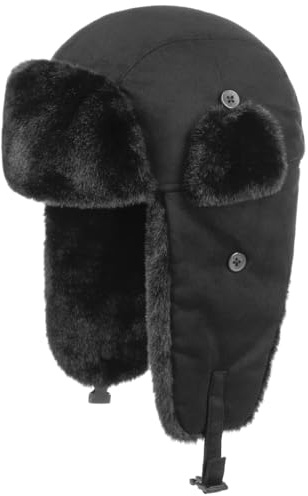 Seeberger Finola Pilotmössa Damer - lapeer vintermössa med öronklaffar, foder höst-vinter Vinter - L (58-59 cm) svart