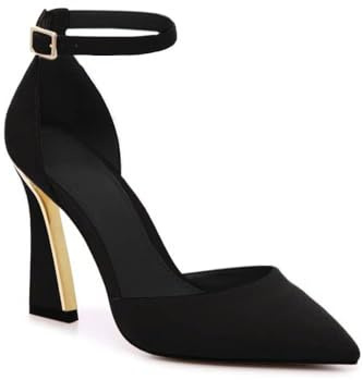 Juliet Holy Womens Pumps Point Closed Toe Heels Buckle Ankle Strap D'Orsay Heeled Sandals