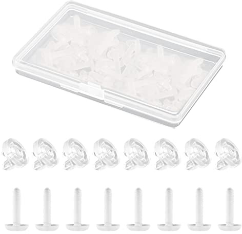 MOROBOR Plastic Wing Nut Screws,20pcs M5×20mm Transparent Clear Cross-Head Countersunk Screws Nuts and Bolts with Storage Box for Mechanical Equipment