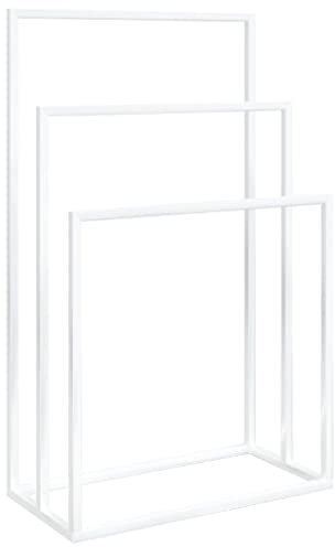 vidaXL Porte-Serviettes sur Pied Blanc 48x24x79 cm Fer, Porte-Serviettes sur Pied, Support autoportant, Porte-Serviettes autoportant