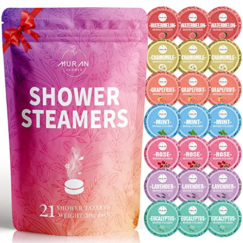 Shower Steamers Aromatherapy 21-Pack Shower Bombs Birthday Day Gifts for Him Mom Wife Her, Eucalyptus Rose Lavender Mint Essential Oil, Bath Bombs Mothers Day Birthday Gifts for Women,Mom Teens