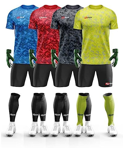 Torwartset Kurzarm Goal (Trikot + Hose + Strümpfe) / 4 Farben & alle Größen, Farbe: Schwarz mit Hose Weiß, Größe: XL