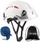 HEARMOR Casco de seguridad con visera, EN 397 - Casco de trabajo ventilado para adultos, sistema de trinquete ajustable, visera transparente, color blanco