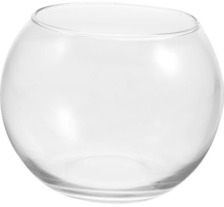 PRETYZOOM Bocal à Poissons Rond Transparent Verre Terrarium Simple pour Poissons Rouges Ou Plantes Hydroponiques