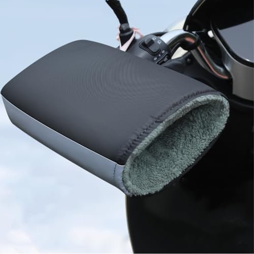 Motorcycle Gloves Winter Waterproof Handlebar Muffs Men Women Motorcycle Glove with Reflective Strip Heated Grips Bike Handlebar Bar Muffs Hand Warmer Gloves Mittens for Cold Weather Riding Cycling