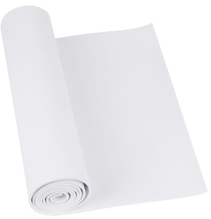 Do²ping White EVA Foam Roll, 2mm Thick (1mm to 10mm) Premium Cosplay EVA Foam Sheet, 124cm x 34cm High Density 86kg/m3 for Cosplay Costume, Crafts DIY Projects (2mm White)