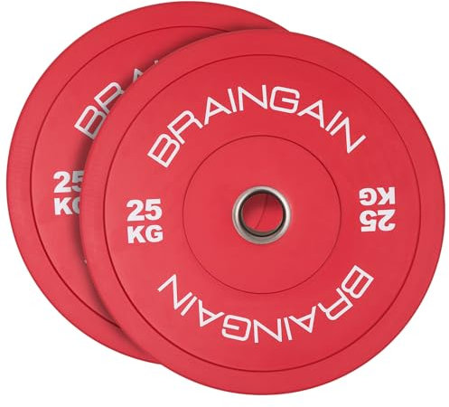 Discos de parachoques olímpicos - Discos de 2 para entrenamiento de fuerza con barra y levantamiento de pesas - 1,5 kg, 2,5 kg,5 kg,10 kg,15 kg,20 kg,25 kg,100 kg,150 kg (Colores, 2 x 25kg)