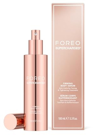 FOREO SUPERCHARGED Sérum corporal reafirmante, 100 ml, Conductor y tonificante, Crema anticelulítica, Antiedad, 8 tipos de ácido hialurónico, Dermatológicamente testado