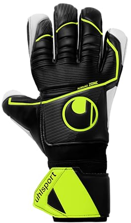 uhlsport Supersoft HN Flex Frame, Kinder und Erwachsene Torwarthandschuhe, Noir/Jaune Fluo, 6 -