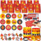 Toyssa Feuerwehrmann Party Mitgebsel Kindergeburtstag mit Einladungskarten Abzeichen Schlüsselanhänger, Feuerwehr Spielzeug Give Aways Kindergeburtstag Gastgeschenke Pinata Füllung für Jungen Kinder
