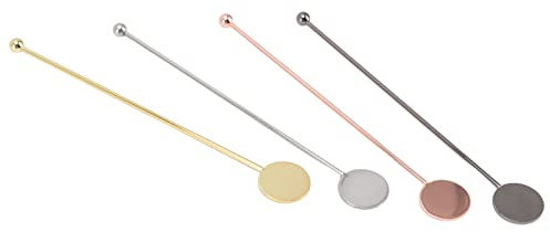 Metall-Cocktailspieße, 4 Stück Edelstahl-Cocktail-Stäbchen, Cocktailspieße mit 4-farbigem Metallspieß Zum Rühren von Milch, Tee und Kaffee