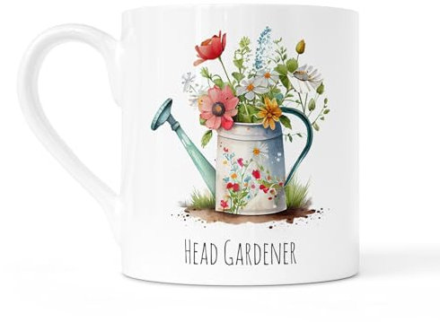 Noble & Page Bone China Gardening Mugs | Hand-Printed in The UK | Range of 4 Watercolour Floral Designs with Quotes – Gift for Garden Lovers