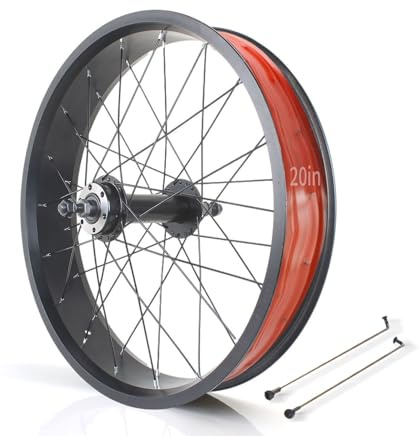 20x4.0 Vorderrad Hinterrad Für Fatbikes 24/26x4.0 Zoll Snow Bike/Beach Bike Laufradsatz Scheibenbremse 135/195mm 36H Nabe Für 7-10 Gang Rotary Drehfreilauf(20in Rear Wheel)