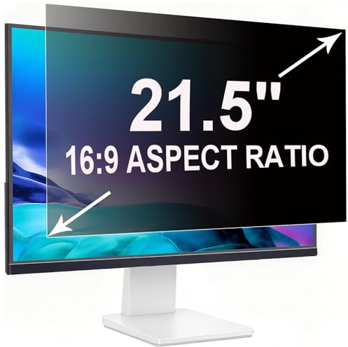 ruord Protector de Privacidad Monitor 21.5 Pulgadas 16:9 (47.7x26.8cm) - Filtro Luz Azul & Anti-Reflejo, Desmontable | Filtro de privacidad para PC, Apto para Pantallas Planas y Curvas
