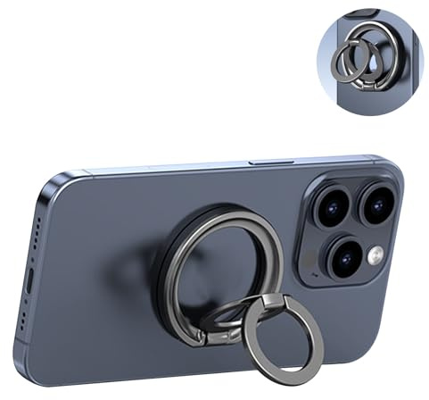 GREATRICH Anello Magnetico Cellulare, Anello per Cellulare con 2 Anelli Metallici, Supporto Magnetico Potente, Accessori Telefono, Impugnatura Regolabile per iPhone Samsung, Supporto da Tavolo