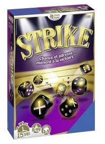 cavernedesjouets Jeu de des Strike avec Piste - 31 des, regles Simples - Jeu de Societe 8-99 Ans - Ambiance, Chance Version Francaise + Carte Offerte - Nouveaute