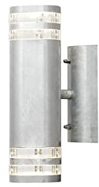 Konstsmide Utomhusbelysning/Modena vägglampa dubbel upp och ner utomhusvägglampa/2 x 35 W GU10 Max vägglampa/klar akryllins/aluminium/IP44/ytterljus RAW galvaniserat stål, 7516-320