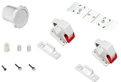 Emuca 8929420 Magnetic Baby Proofing Safety Locks for Drawer/Cabinet/Cupboard/Wardrobe - White