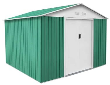 Caseta Metálica Gardiun Bristol 7,74 m² Exterior 241x321x205 cm Acero Galvanizado Verde