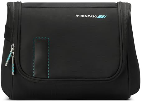 RONCATO SPEED Necessaire Beauty Case da viaggio per donne e uomini, Borsa da Toilette con zip e pratici scomparti interni - Nero